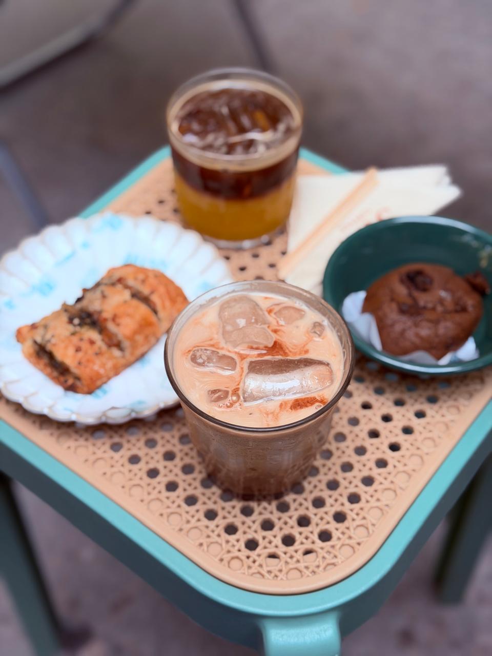 Iced coffee at a cafe