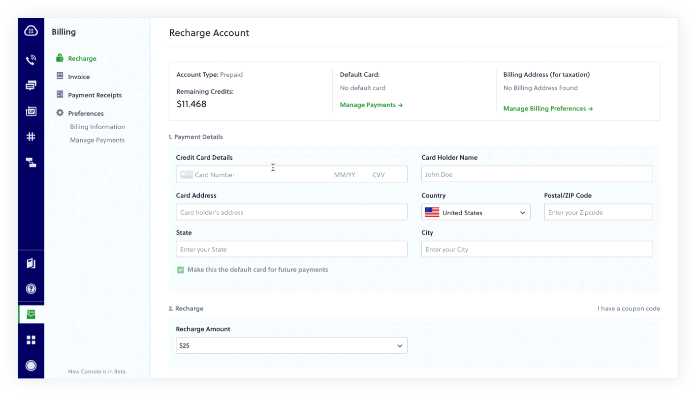 Decoupled Finance and Account Security sections with role-based access