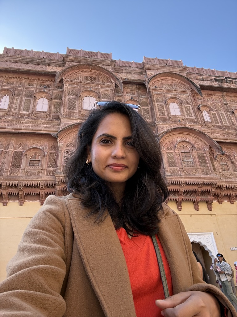 Disha Sahdev in front of Mehrangarh Fort, Jodhpur